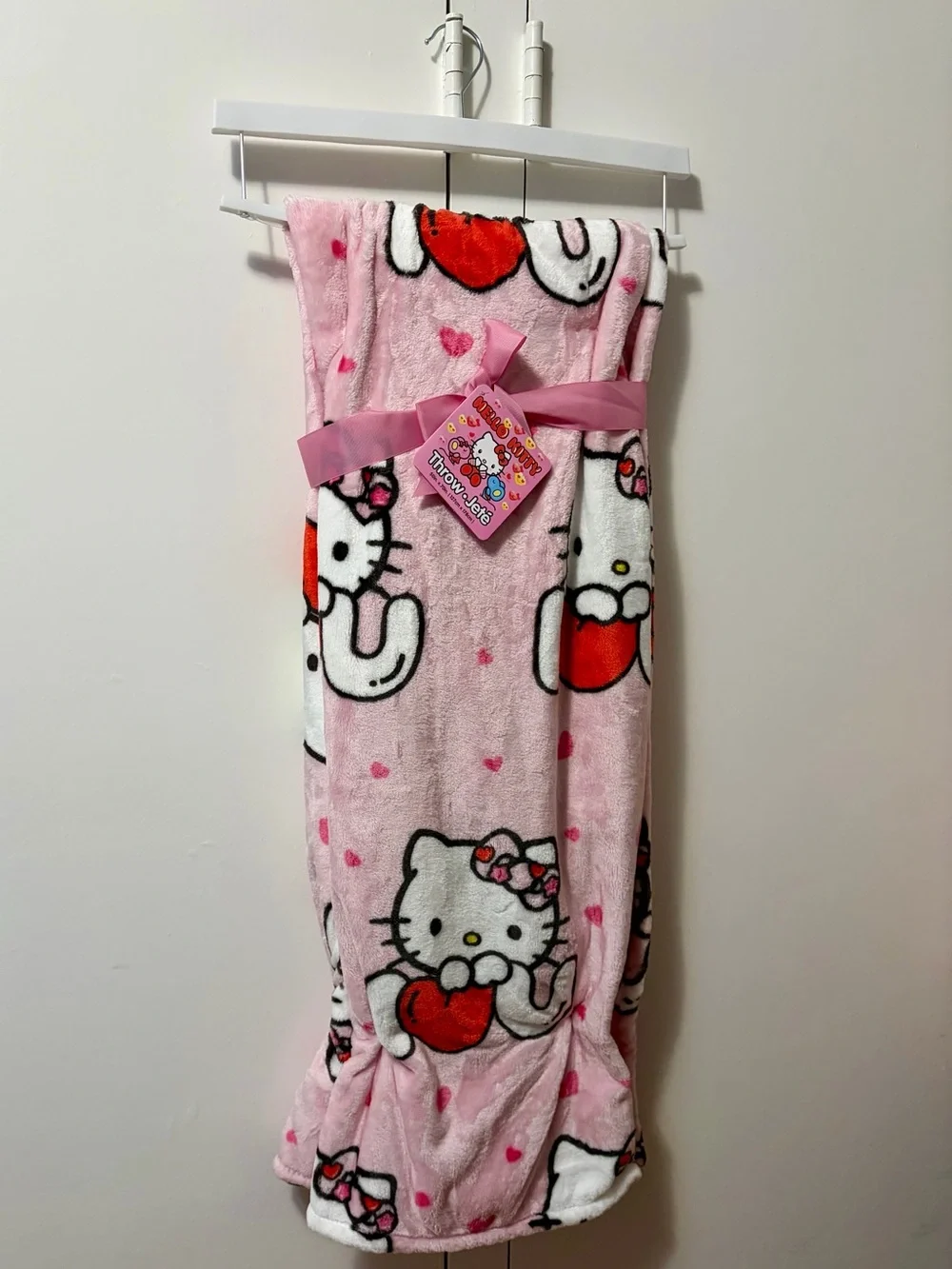 Hello Kitty Valentines I Love You Pink Fleece Throw